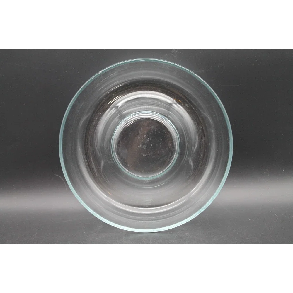 Pyrex Microwave Ring Mold M-42 2 Qt Clear Glass Tube Pan with Box Vintage France